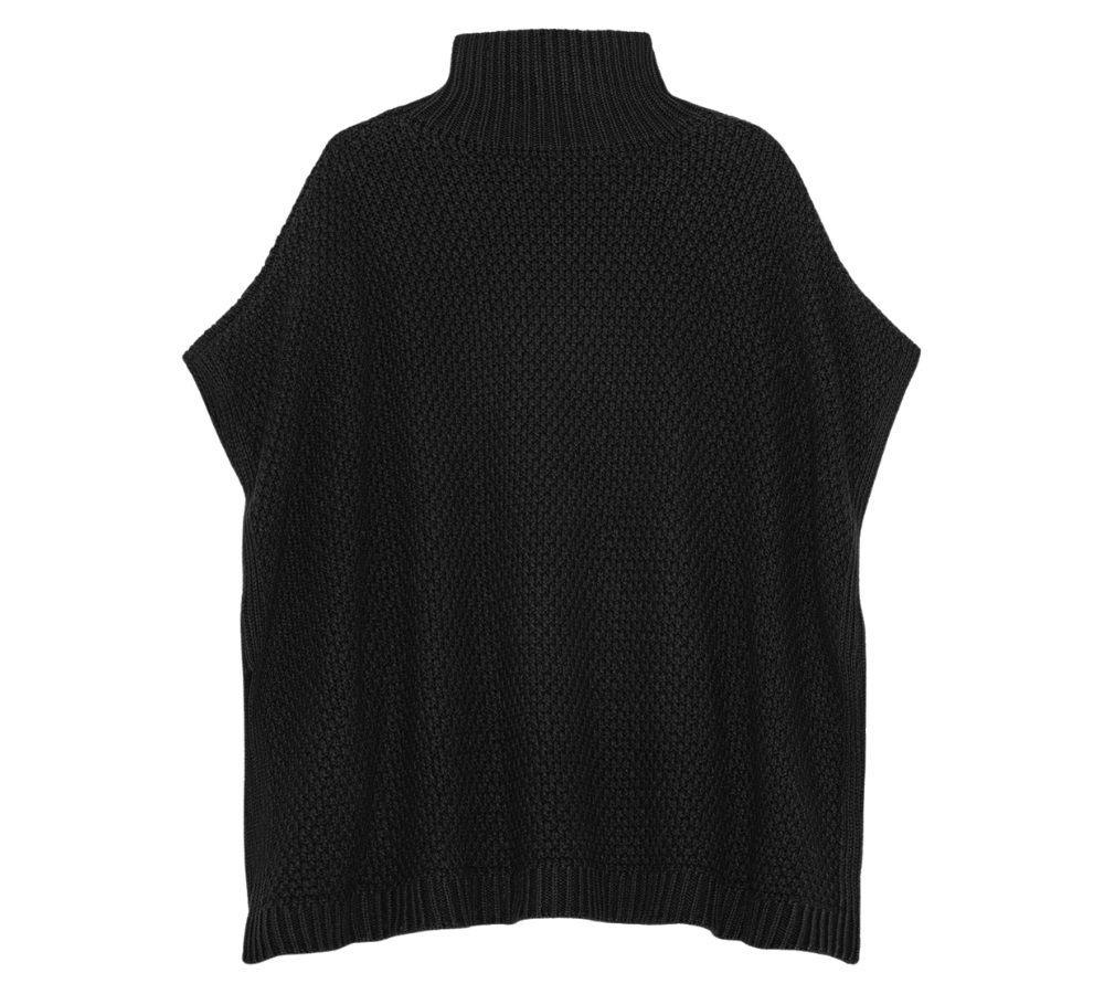 Tilia strikket poncho - sort